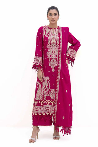 GUL AHEMD -3PC Unstitched Embroidered Acrylic Suit with Embroidered Acrylic Dupatta AP-42014