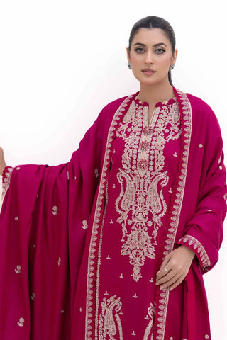 GUL AHEMD -3PC Unstitched Embroidered Acrylic Suit with Embroidered Acrylic Dupatta AP-42014