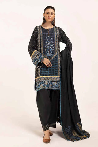 GUL AHMED -3 Piece Unstitched Embroidered Acrylic Suit with Pashmina Dupatta AP-42024