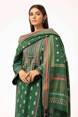 GUL AHMED -3 Piece Unstitched Gold and Lacquer Printed Suit with Gold and Lacquer Printed Acrylic Dupatta AP-42028
