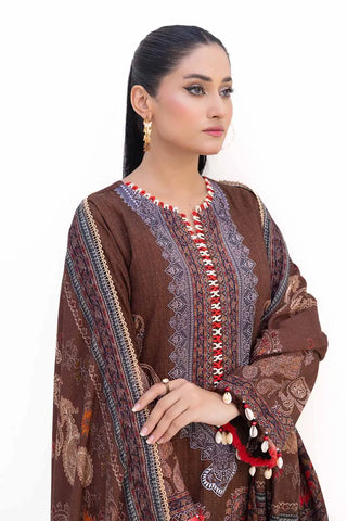 GUL AHMED -3PC Unstitched Printed Khaddar Suit with Printed Pashmina Dupatta AP-42029
