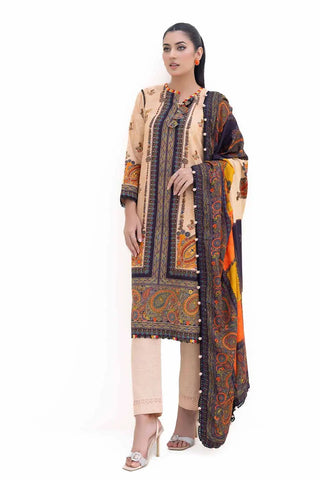 GUL AHMED -3PC Unstitched Printed Khaddar Suit with Printed Pashmina Dupatta AP-42031