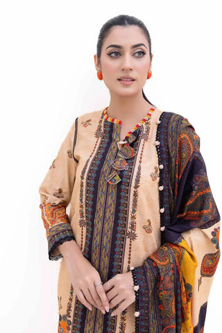GUL AHMED -3PC Unstitched Printed Khaddar Suit with Printed Pashmina Dupatta AP-42031