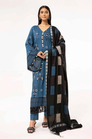 GUL AHMED -3 Piece Unstitched Embroidered Acrylic Suit with Pashmina Dupatta AP-42033