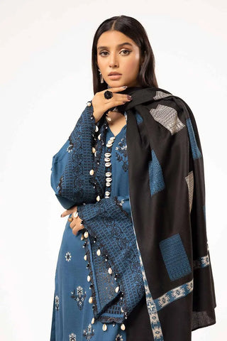 GUL AHMED -3 Piece Unstitched Embroidered Acrylic Suit with Pashmina Dupatta AP-42033