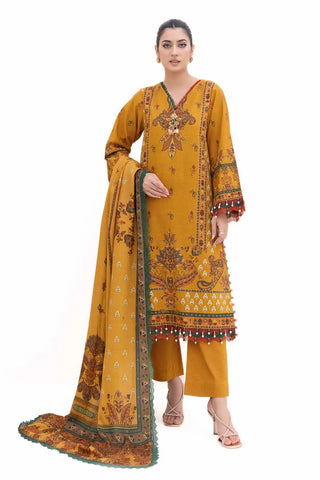 GUL AHMED -3PC Unstitched Printed Khaddar Suit with Printed Pashmina Dupatta AP-42037