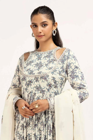 GUL AHMED -3 Piece Unstitched Printed Cotail Suit with Embroidered Acrylic Dupatta AP-42039