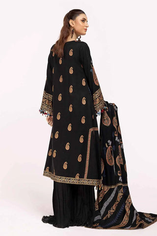 GUL AHMED-3 Piece Unstitched Gold and Lacquer Printed Suit with Gold and Lacquer Printed Acrylic Dupatta AP-42040
