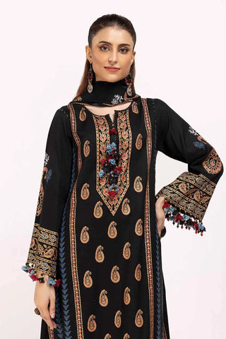 GUL AHMED-3 Piece Unstitched Gold and Lacquer Printed Suit with Gold and Lacquer Printed Acrylic Dupatta AP-42040