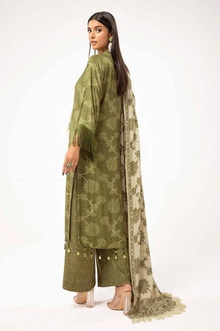 GUL AHEMD -3 Piece Unstitched Printed Linen Suit with Pashmina Dupatta AP-42047