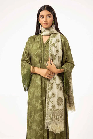 GUL AHEMD -3 Piece Unstitched Printed Linen Suit with Pashmina Dupatta AP-42047