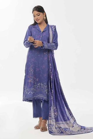 GUL AHMED-3PC Unstitched Printed Karandi Suit AY-42001