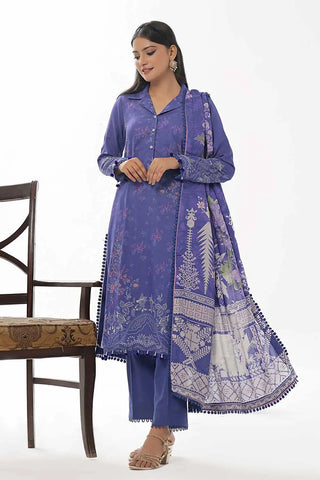 GUL AHMED-3PC Unstitched Printed Karandi Suit AY-42001