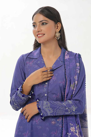 GUL AHMED-3PC Unstitched Printed Karandi Suit AY-42001