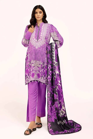 GUL AHMED -3PC Unstitched Printed Karandi Suit AY-42002