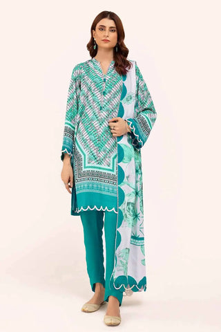 GUL AHMED -3PC Unstitched Printed Karandi Suit AY-42003