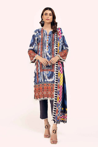 GUL AHMED -3PC Unstitched Printed Karandi Suit AY-42004
