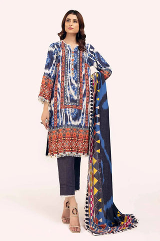 GUL AHMED -3PC Unstitched Printed Karandi Suit AY-42004