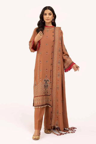 GUL AHEMD -3 Piece Unstitched Embroidered Karandi Suit with Embroidered Karandi Dupatta AY-42005
