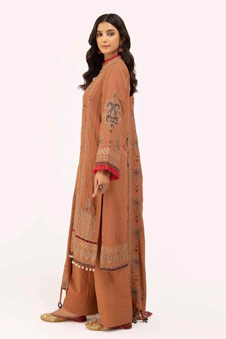 GUL AHEMD -3 Piece Unstitched Embroidered Karandi Suit with Embroidered Karandi Dupatta AY-42005