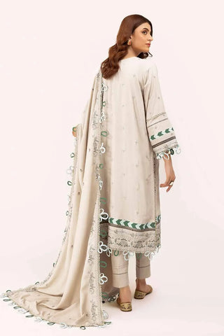 GUL AHMED -3 Piece Unstitched Embroidered Karandi Suit with Embroidered Karandi Dupatta AY-42007