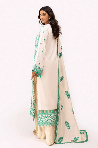 3 Piece Unstitched Embroidered Karandi Suit with Embroidered Karandi Dupatta AY-42008
