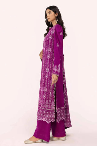 GUL AHMED -3 Piece Unstitched Embroidered Karandi Suit with Embroidered Karandi Dupatta AY-42009