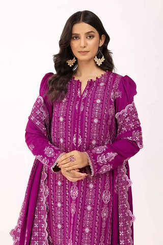 GUL AHMED -3 Piece Unstitched Embroidered Karandi Suit with Embroidered Karandi Dupatta AY-42009