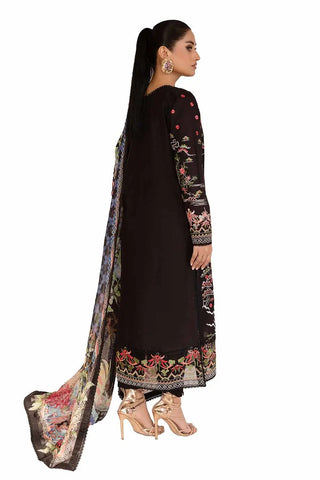 GUL AHMED -3PC Unstitched Embroidered Printed Cambric Suit with Chiffon Dupatta BM-42018
