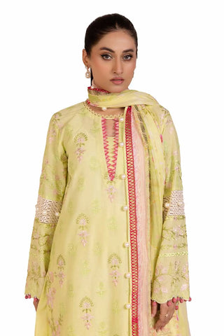 GUL AHMED -3PC Unstitched Embroidered Printed Cambric Suit with Chiffon Dupatta BM-42021