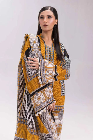 GUL AHMED -3PC Unstitched Printed Cambric Suit with Lawn Dupatta CBN-42018