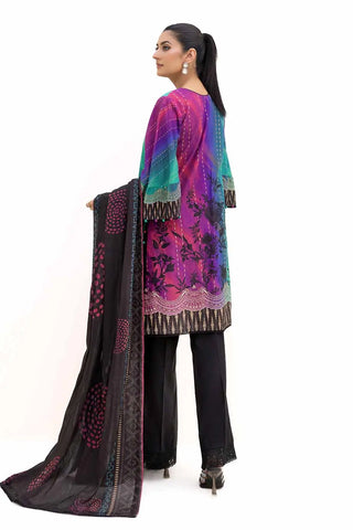 GUL AHMED -3PC Unstitched Printed Khaddar Suit with Printed Cotton Net Dupatta CN-42003