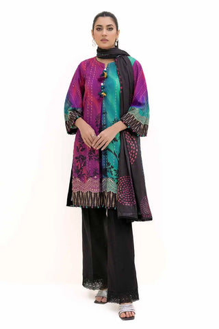 GUL AHMED -3PC Unstitched Printed Khaddar Suit with Printed Cotton Net Dupatta CN-42003