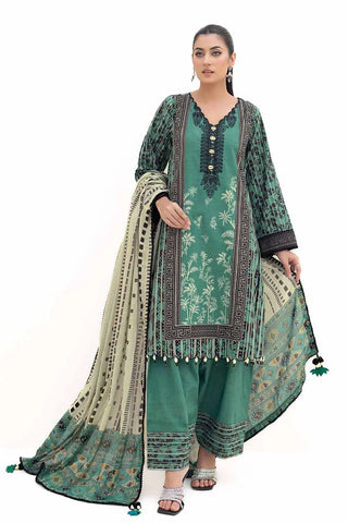 GUL AHMED -3PC Unstitched Embroidered Khaddar Suit with Printed Cotton Net Dupatta CN-42004