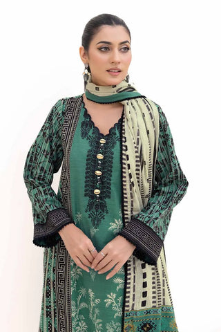 GUL AHMED -3PC Unstitched Embroidered Khaddar Suit with Printed Cotton Net Dupatta CN-42004