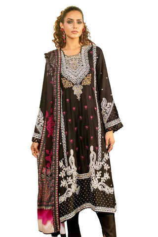 GUL AHMED -3PC Unstitched Embroidered Cotail Suit with Printed Twill Cotton Linen Dupatta CV-32010