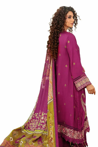 GUL AHMED-3PC Unstitched Embroidered Cotail Suit with Printed Twill Cotton Linen Dupatta CV-32011