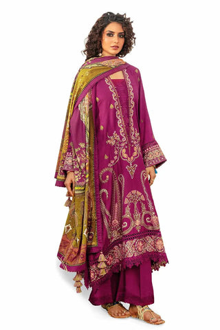 GUL AHMED-3PC Unstitched Embroidered Cotail Suit with Printed Twill Cotton Linen Dupatta CV-32011