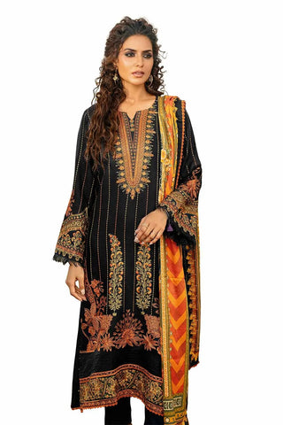 GUL AHMED -3PC Unstitched Embroidered Cotail Suit with Printed Twill Cotton Linen Dupatta CV-32015