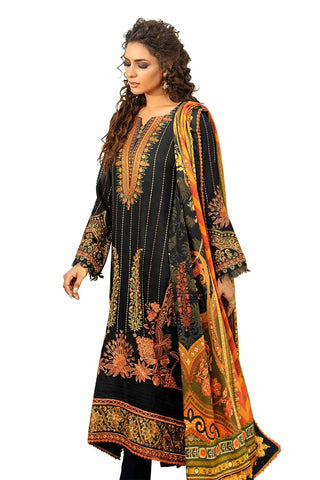 GUL AHMED -3PC Unstitched Embroidered Cotail Suit with Printed Twill Cotton Linen Dupatta CV-32015