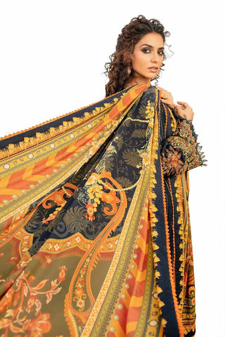 GUL AHMED -3PC Unstitched Embroidered Cotail Suit with Printed Twill Cotton Linen Dupatta CV-32015