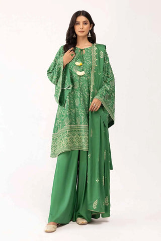 GUL AHMED -3PC Unstitched Embroidered Cotail Suit with Embroidered Cotail Dupatta CV-42007