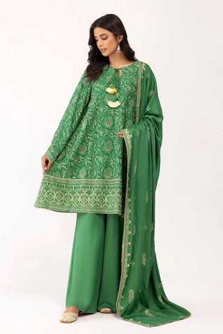 GUL AHMED -3PC Unstitched Embroidered Cotail Suit with Embroidered Cotail Dupatta CV-42007