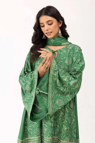 GUL AHMED -3PC Unstitched Embroidered Cotail Suit with Embroidered Cotail Dupatta CV-42007
