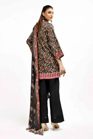 3 Piece Unstitched Printed Khaddar Suit with Embroidered Twill Cotton Linen Dupatta CV-42012