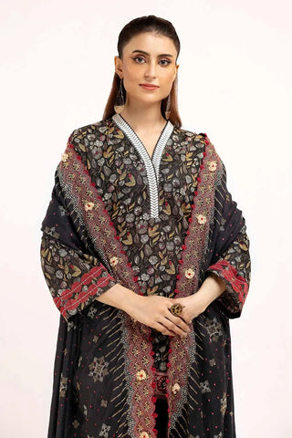 3 Piece Unstitched Printed Khaddar Suit with Embroidered Twill Cotton Linen Dupatta CV-42012