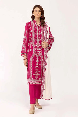 GUL AHMED -3PC Unstitched Embroidered Cotail Suit with Embroidered Cotail Dupatta CV-42013
