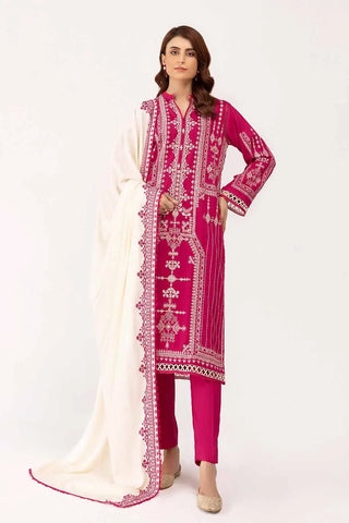 GUL AHMED -3PC Unstitched Embroidered Cotail Suit with Embroidered Cotail Dupatta CV-42013