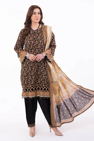 GUL AHEMD -3 Piece Unstitched Printed Lawn Suit with Lacquer Printed Lawn Dupatta CL-42243 B