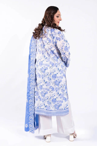 GUL AHMED -3 Piece Unstitched Printed Lawn Suit with Embroidered Denting Lawn Dupatta DN-52011